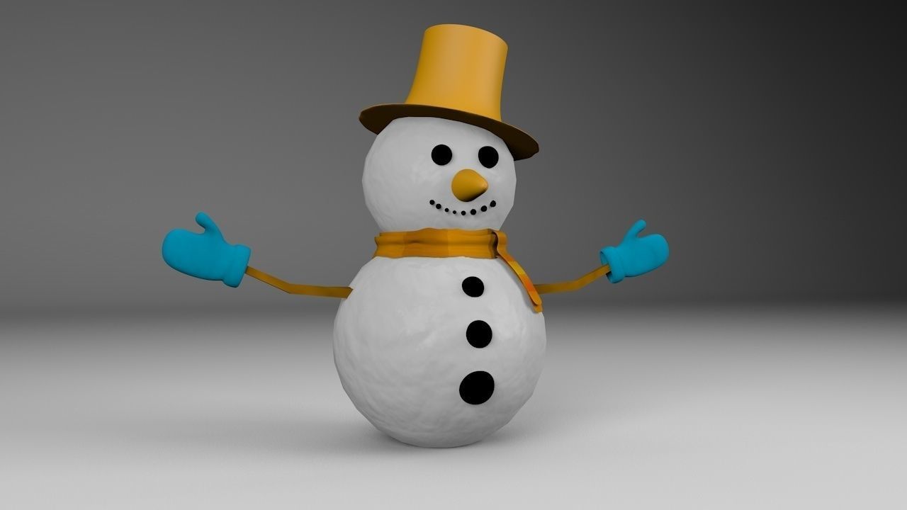 Snowman Merry Christmas 3D model_2