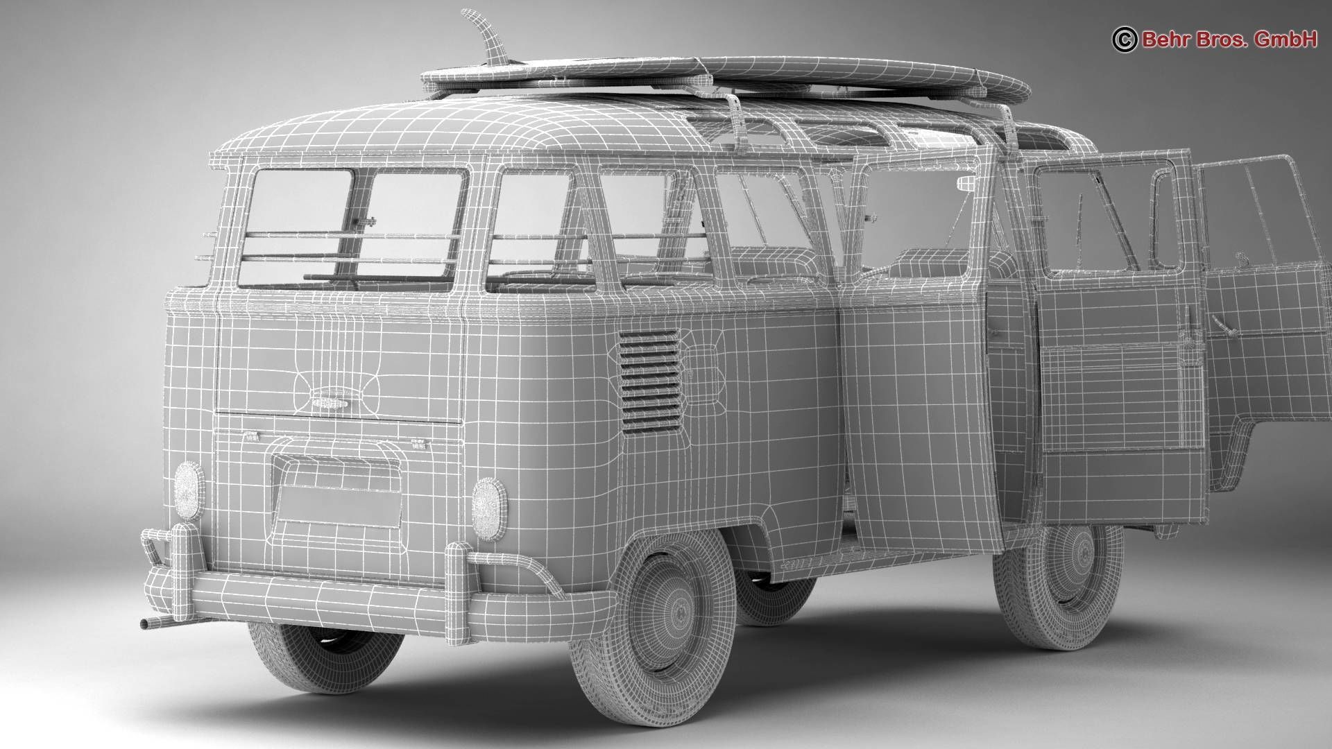 Volkswagen T1 Samba 1963 Hippie Accessories 3D model_33