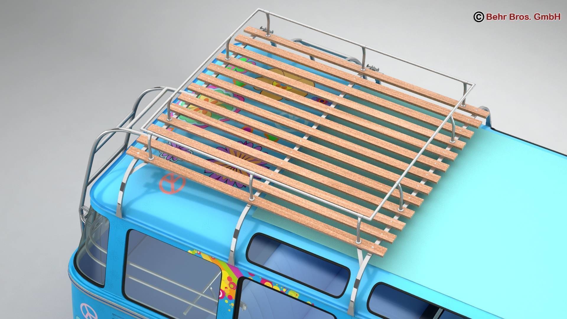 Volkswagen T1 Samba 1963 Hippie Accessories 3D model_21