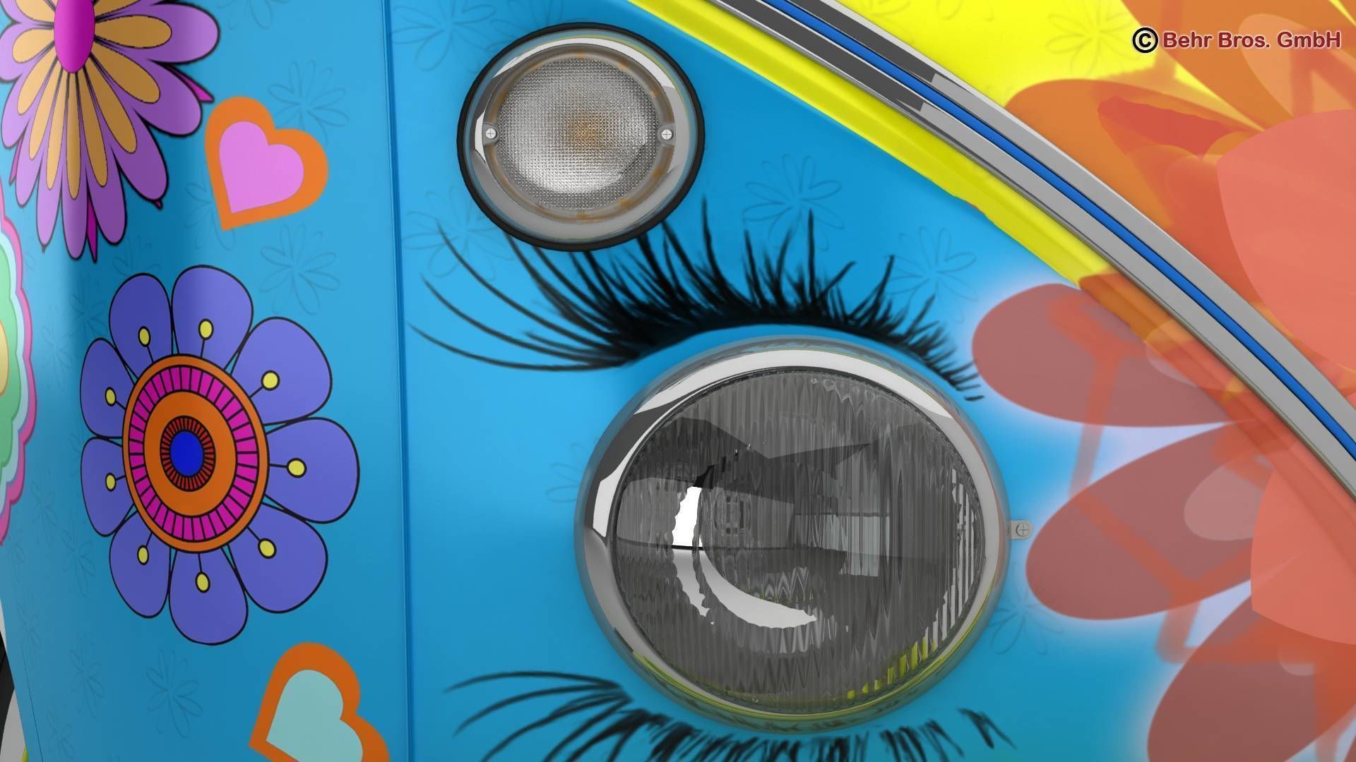 Volkswagen T1 Samba 1963 Hippie Accessories 3D model_12