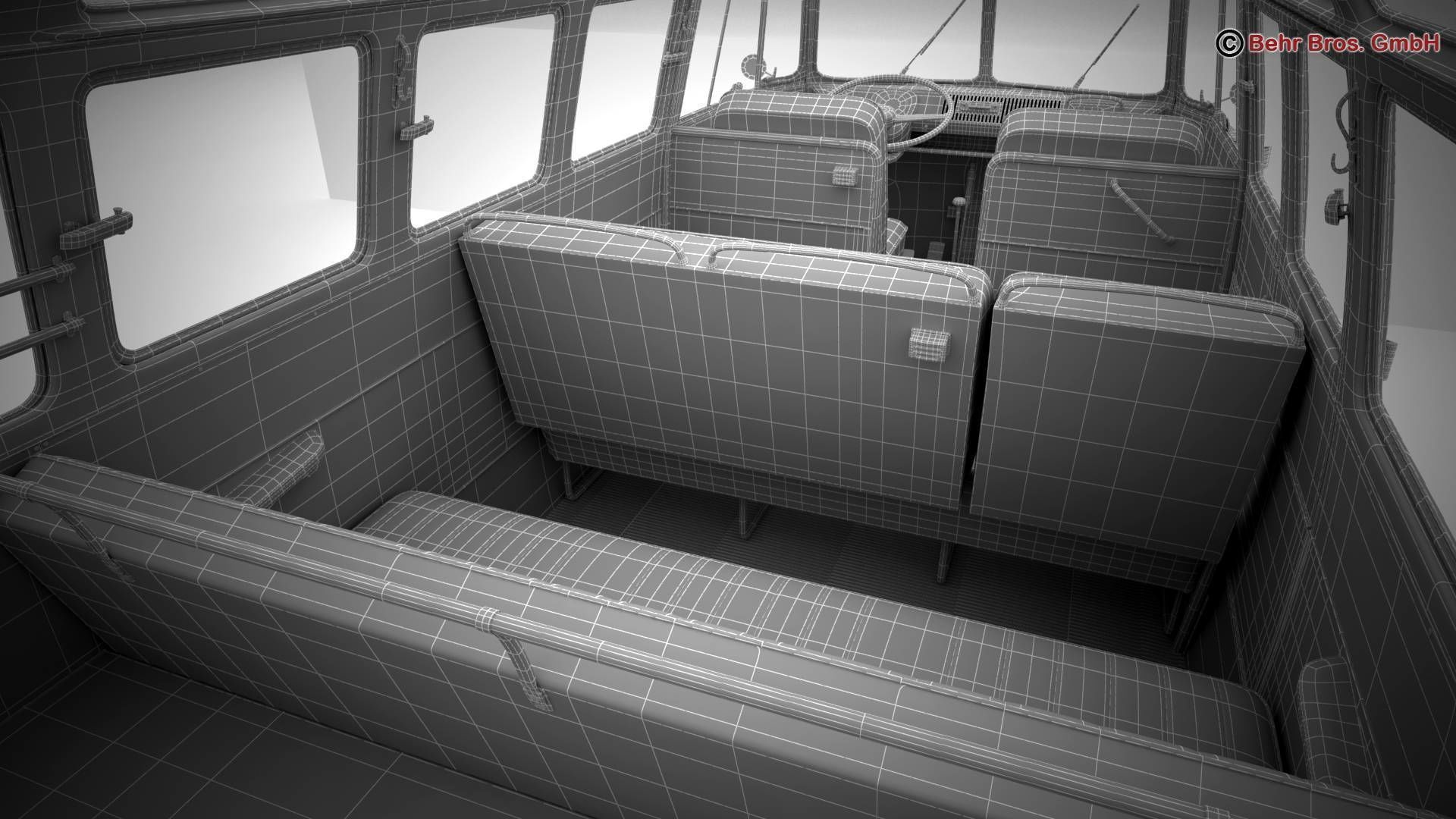 Volkswagen T1 Samba 1963 Hippie Accessories 3D model_52