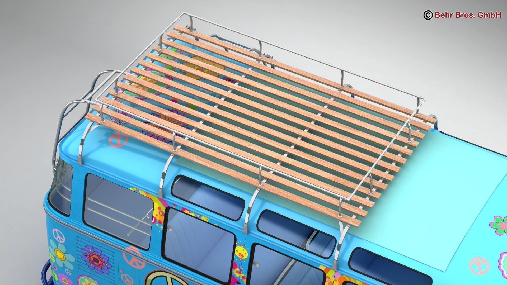 Volkswagen T1 Samba 1963 Hippie Accessories 3D model_20