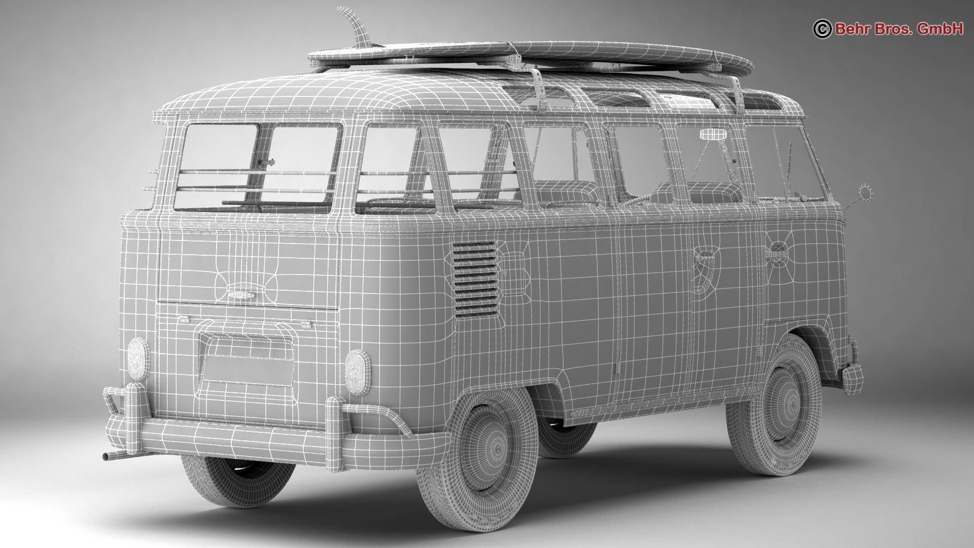 Volkswagen T1 Samba 1963 Hippie Accessories 3D model_32