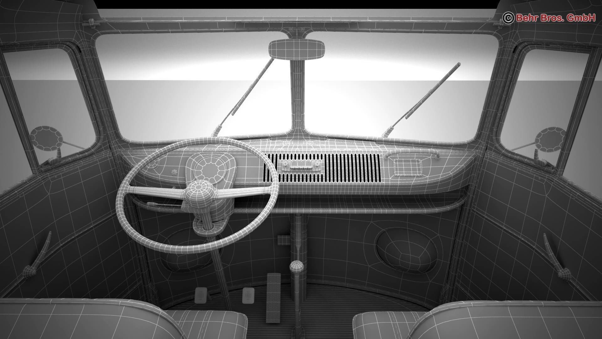 Volkswagen T1 Samba 1963 Hippie Accessories 3D model_50