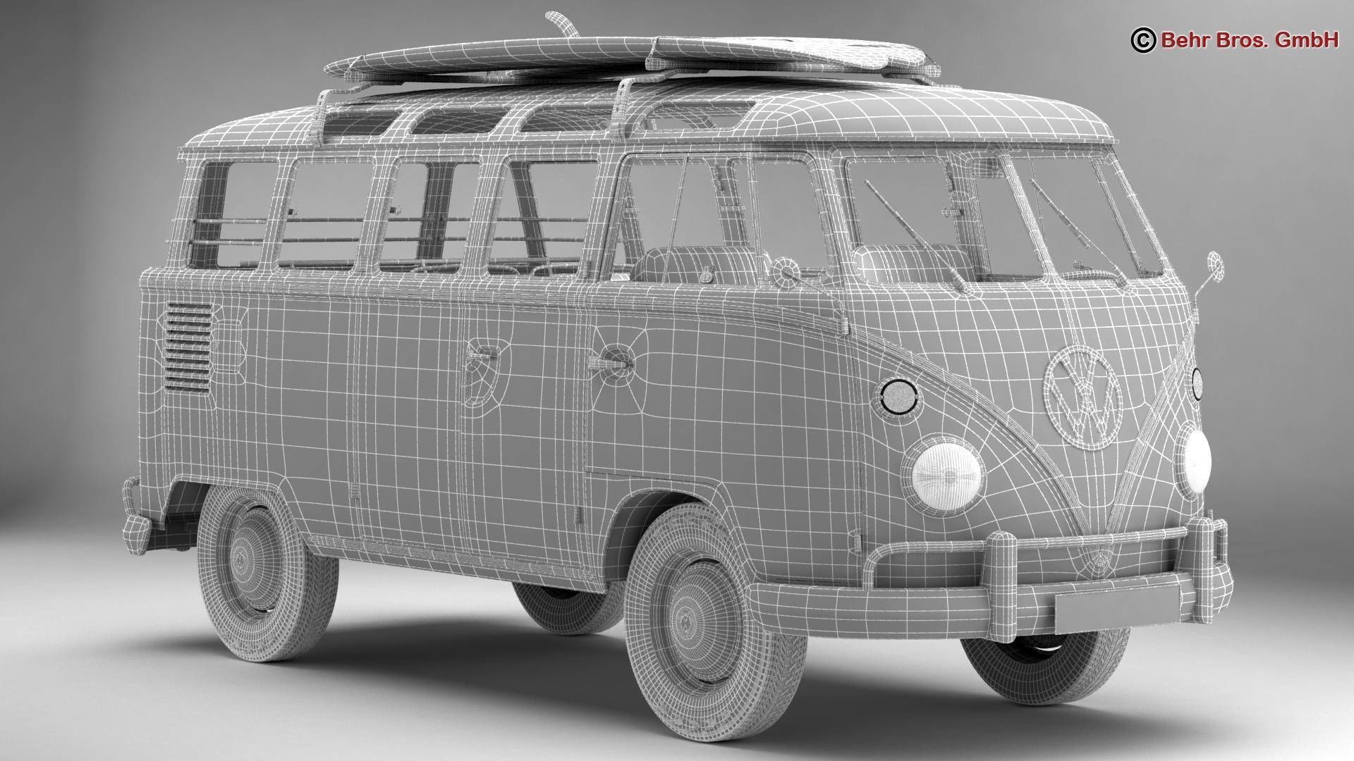 Volkswagen T1 Samba 1963 Hippie Accessories 3D model_30