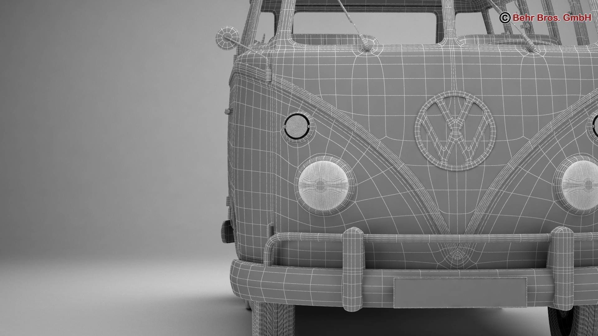 Volkswagen T1 Samba 1963 Hippie Accessories 3D model_36