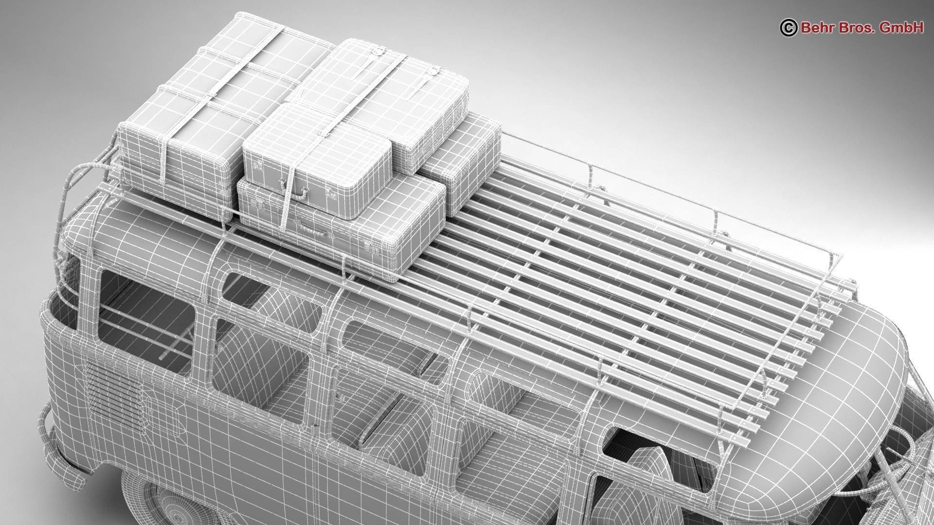 Volkswagen T1 Samba 1963 Hippie Accessories 3D model_42