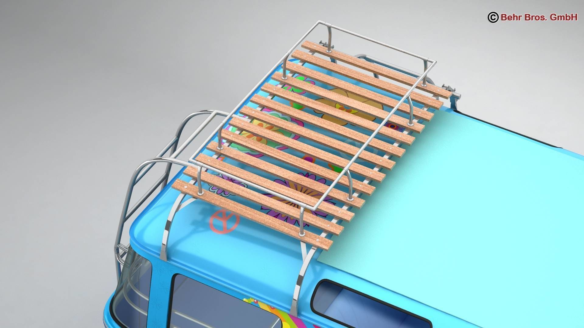 Volkswagen T1 Samba 1963 Hippie Accessories 3D model_22