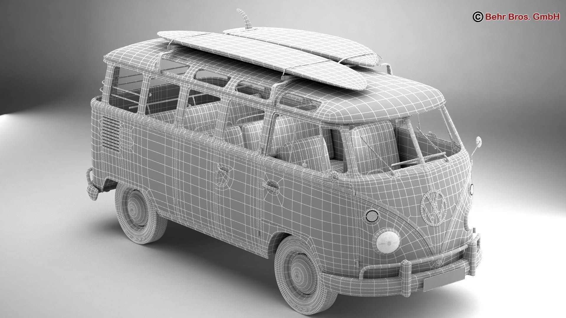 Volkswagen T1 Samba 1963 Hippie Accessories 3D model_29
