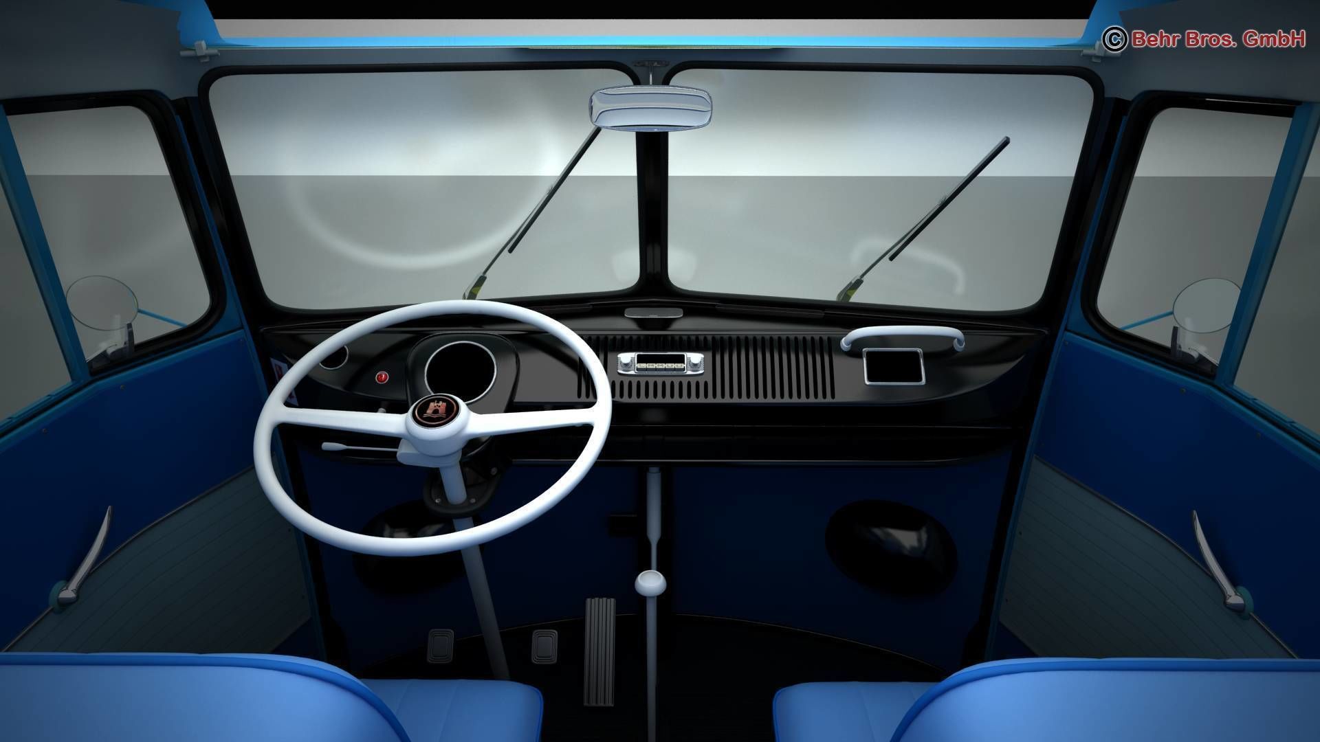 Volkswagen T1 Samba 1963 Hippie Accessories 3D model_26