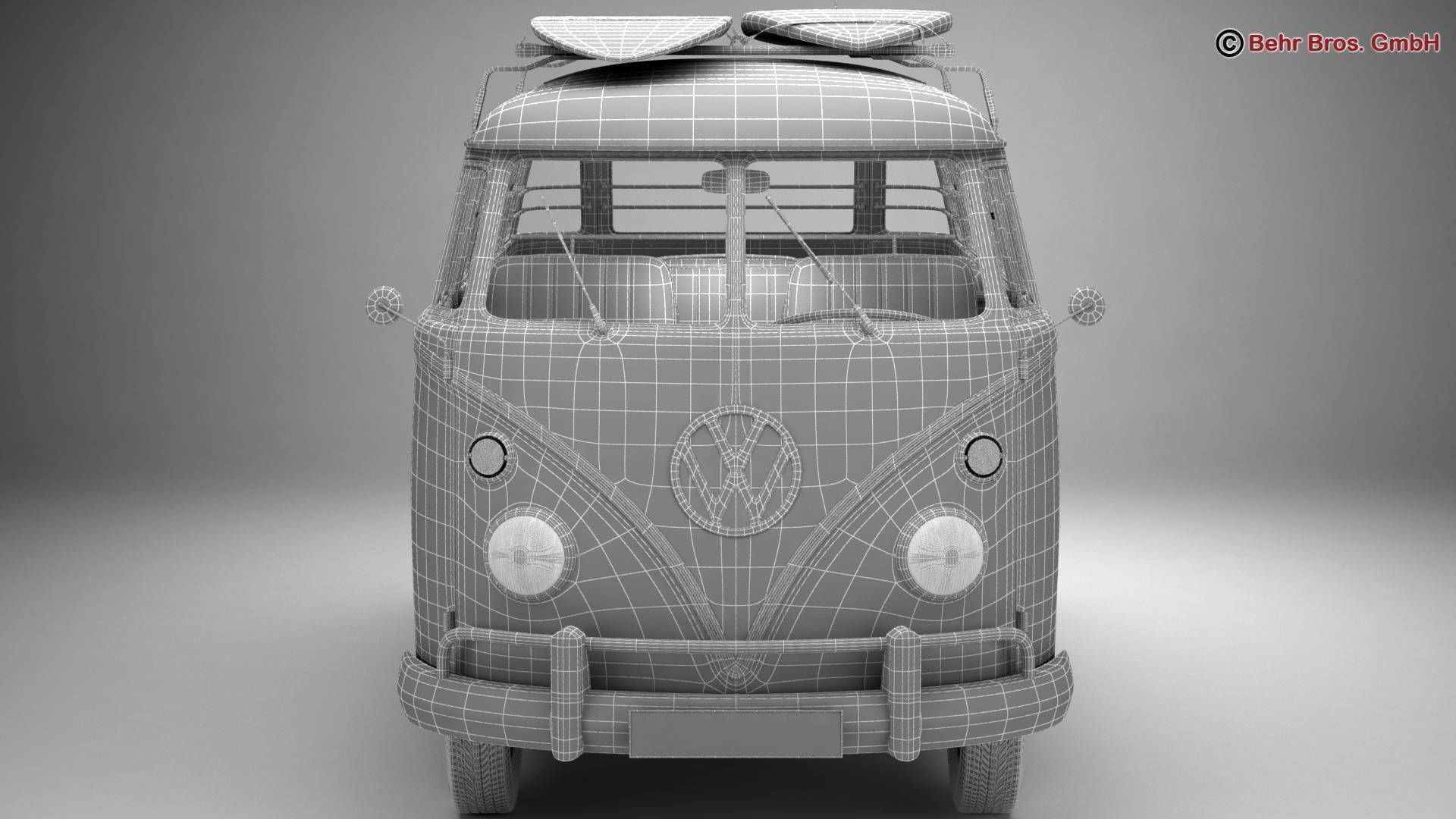 Volkswagen T1 Samba 1963 Hippie Accessories 3D model_35