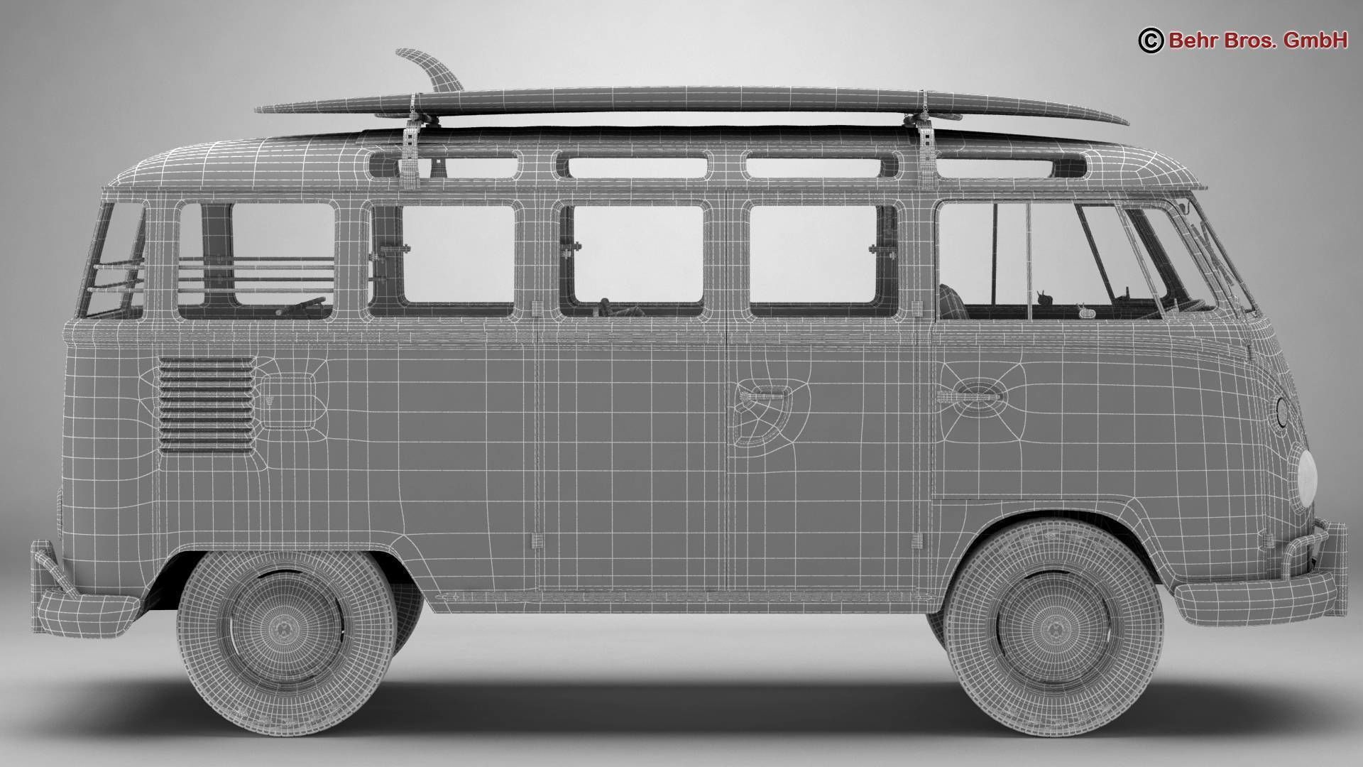 Volkswagen T1 Samba 1963 Hippie Accessories 3D model_34