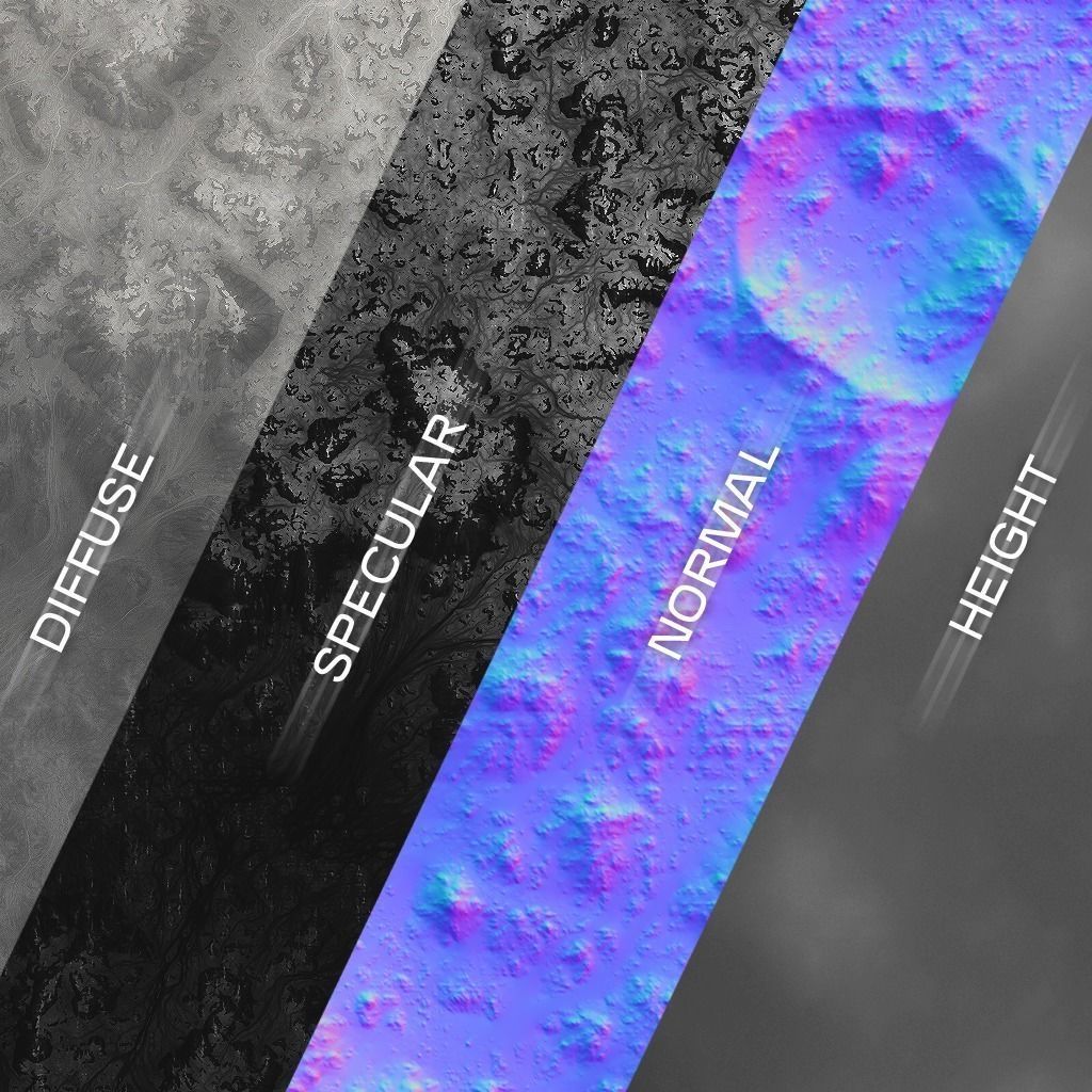 Large-Scale Moon Environment Low-poly 3D model_5
