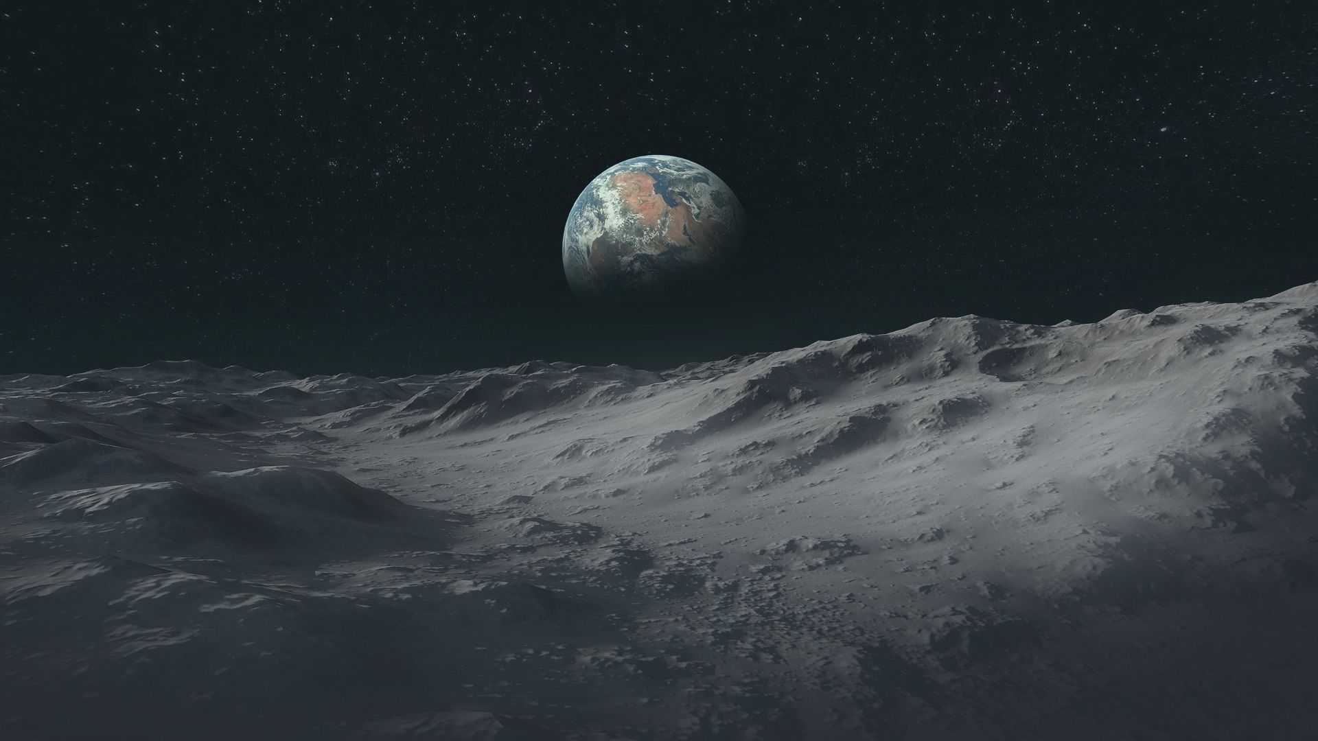 Large-Scale Moon Environment Low-poly 3D model_1