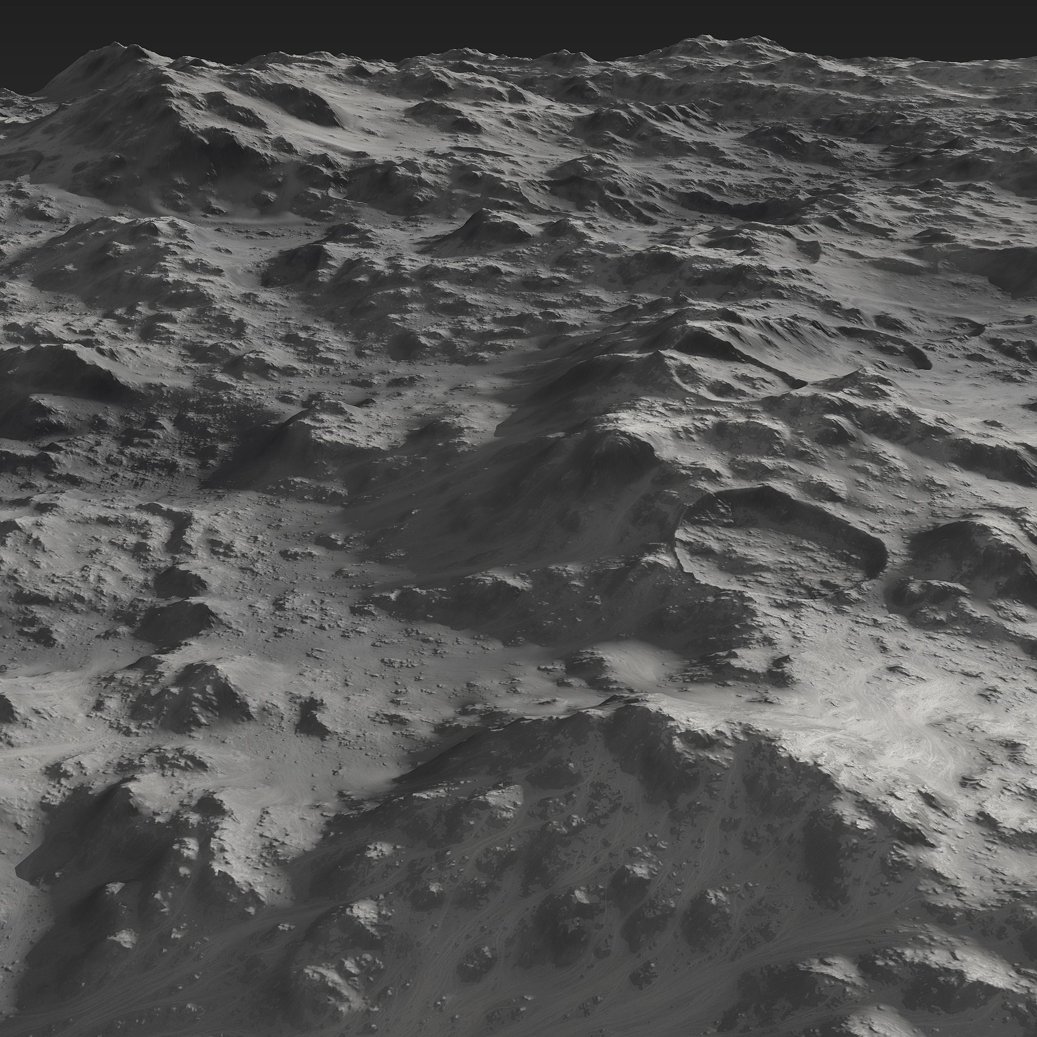 Large-Scale Moon Environment Low-poly 3D model_4