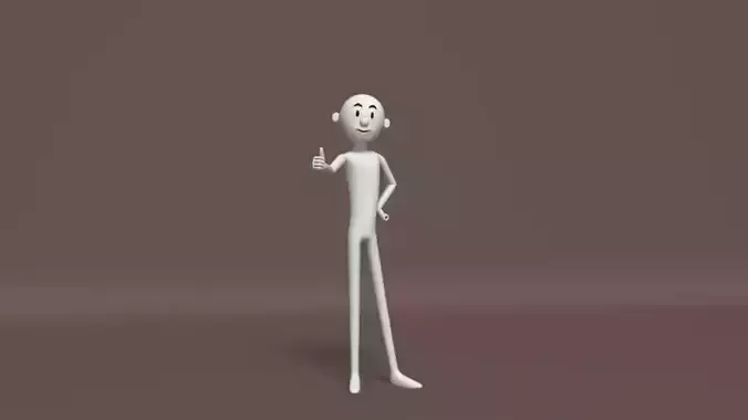 Character person giving thumbs Low-poly 3D model