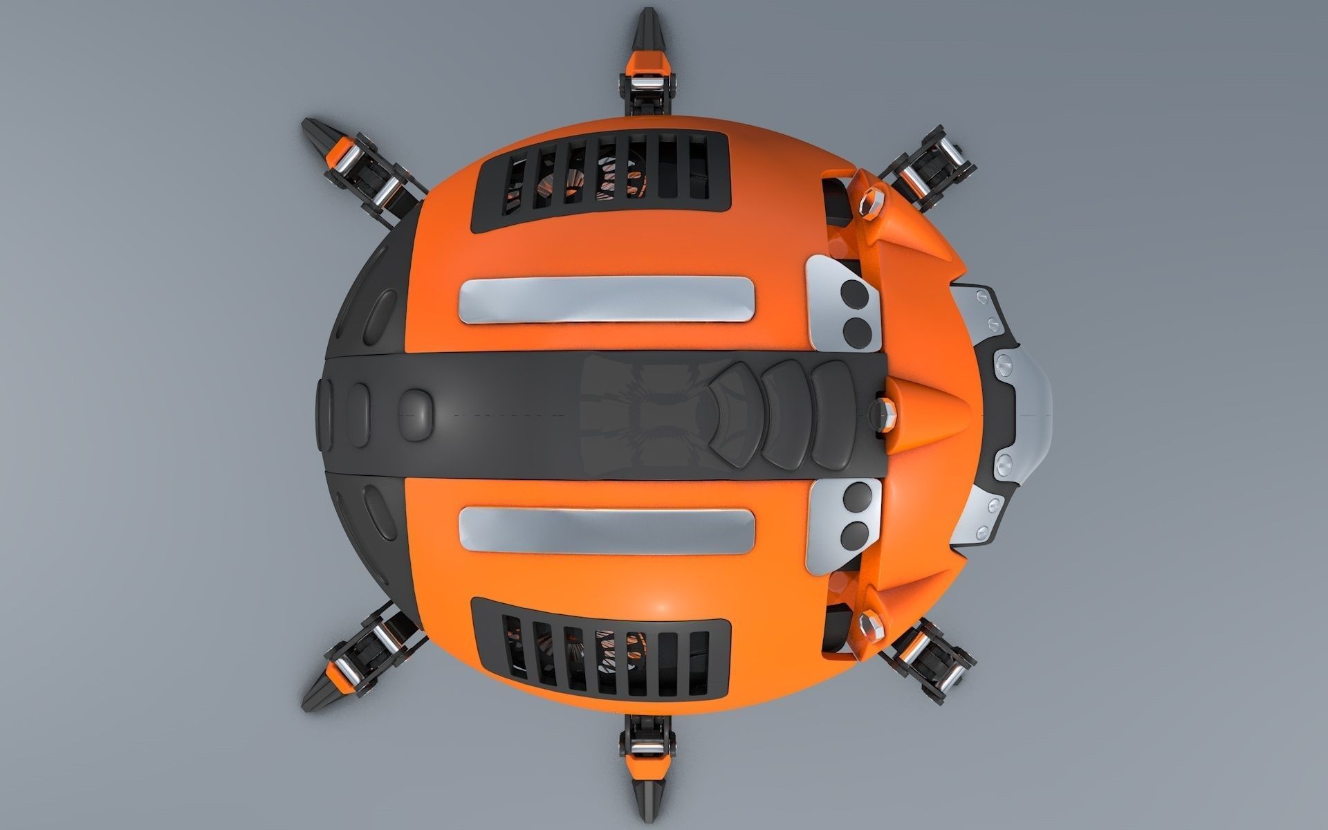 Beetle Ladybug robot 3D Model animated rigged .obj .3ds .fbx .c4d