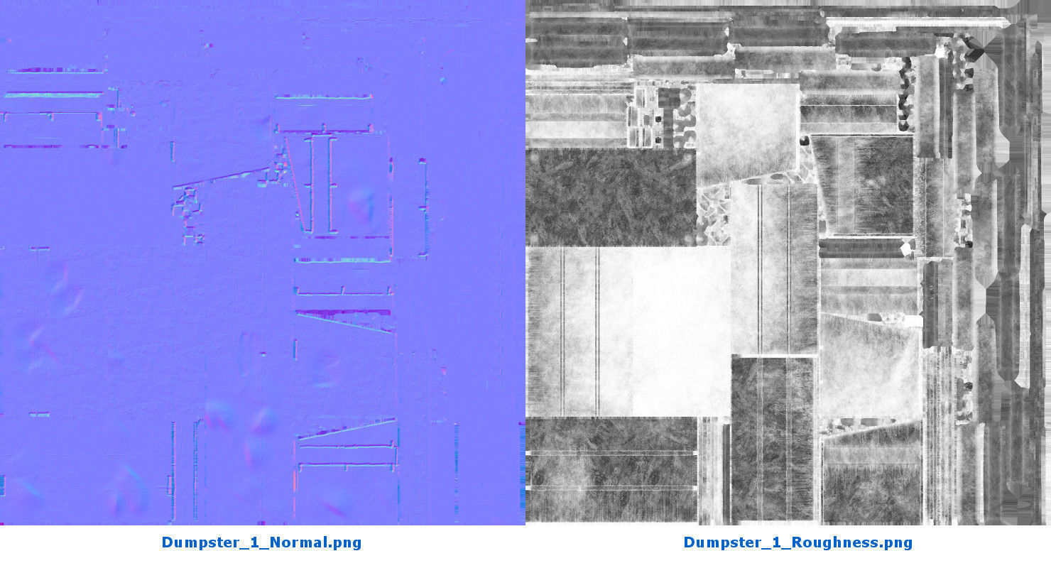Dumpster 1 storage box with two compartments Low-poly 3D model_11