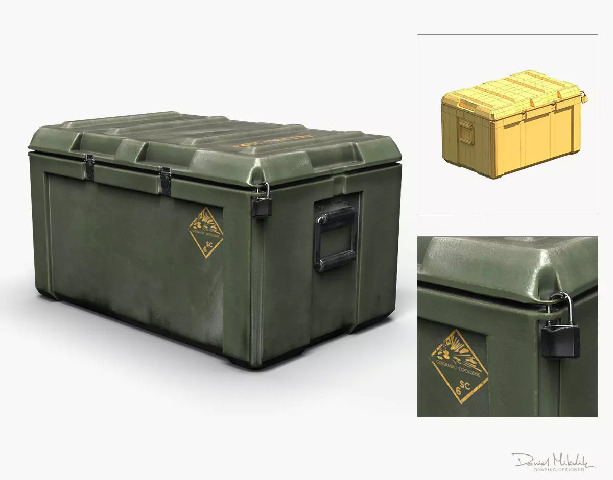 Military LOOT Weapon Case PBR Low-poly 3D model_0