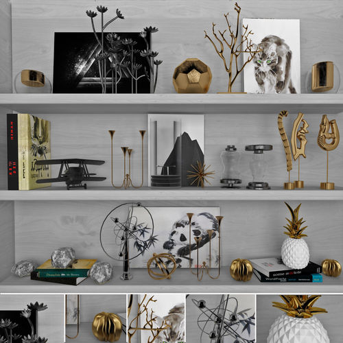 Decorative sets Shelves 2 3D model