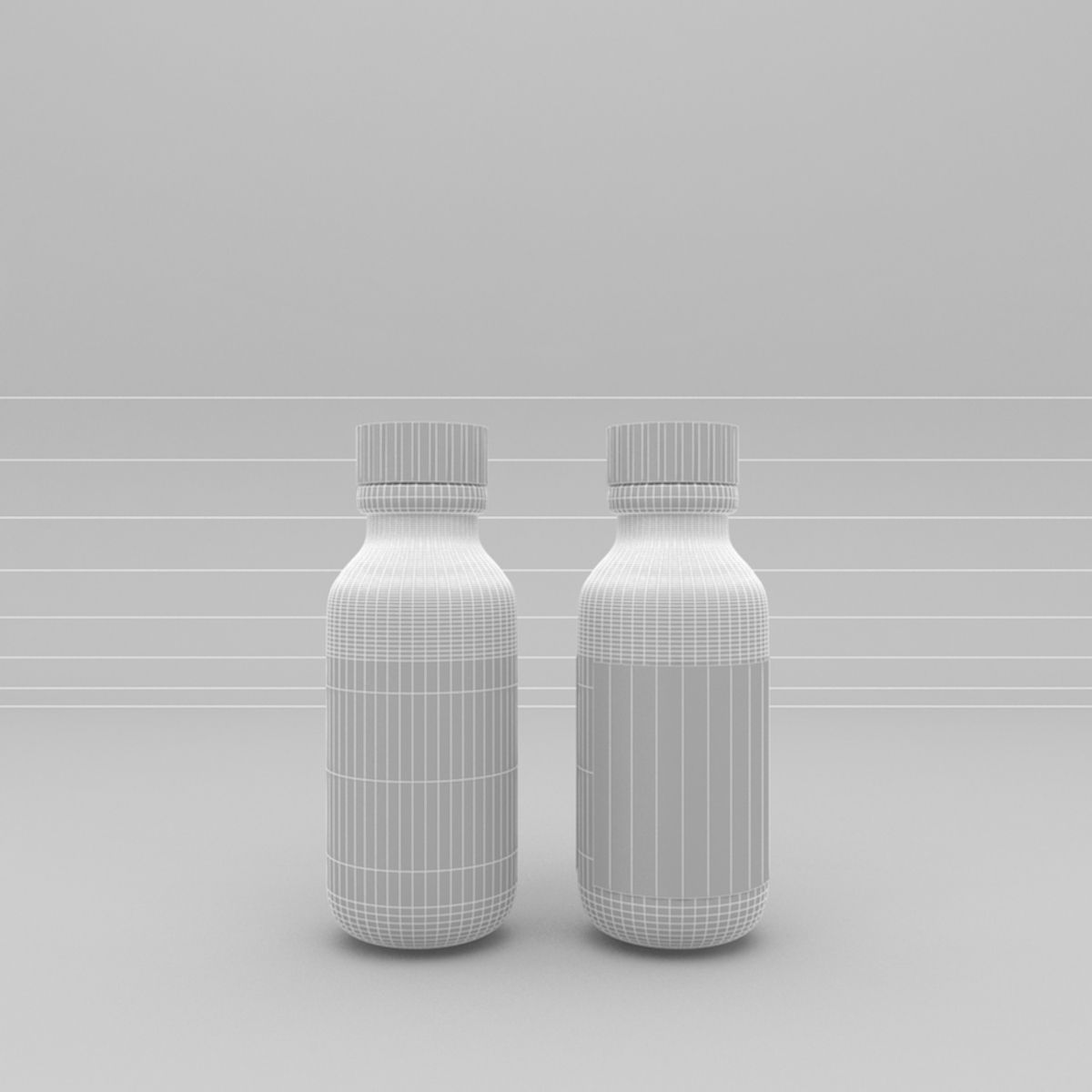 Medical bottles 3D model_1