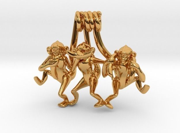 Three wise monkeys  3D print model_1