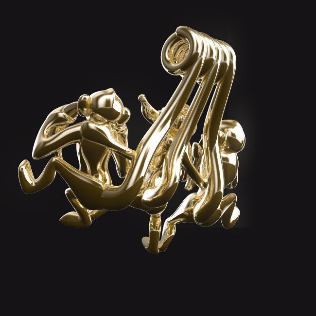 Three wise monkeys  3D print model_5