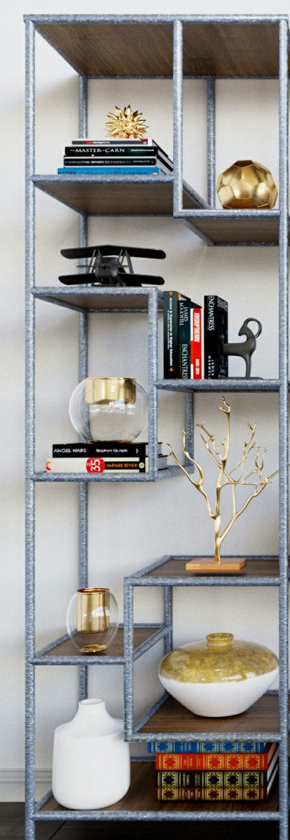 Set - 33 bookcases for living room 3D model_2