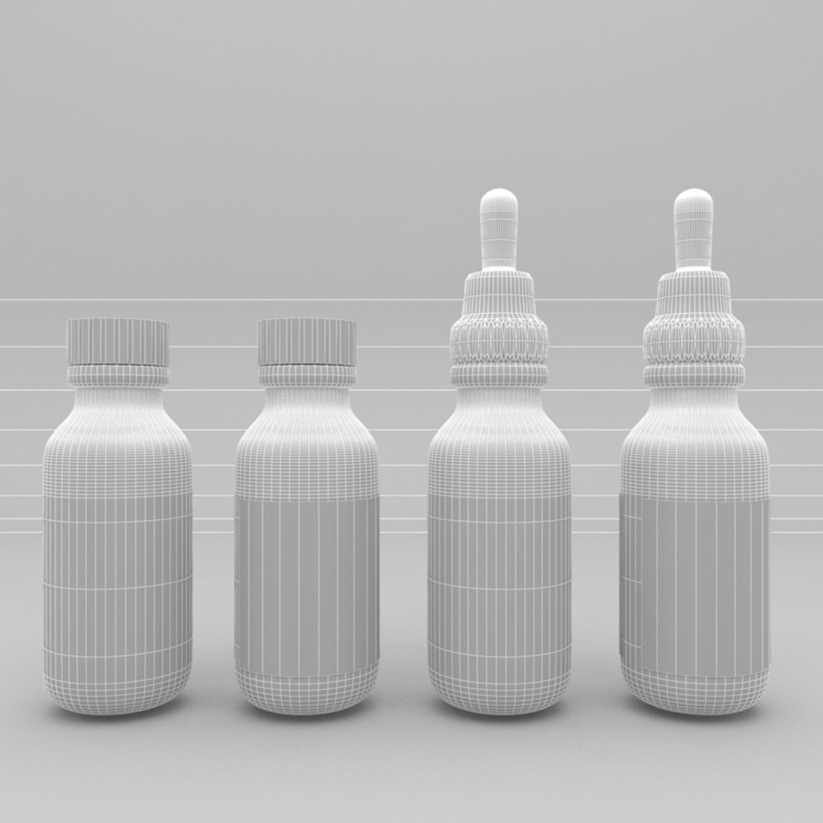 Medical bottles 3D model_1