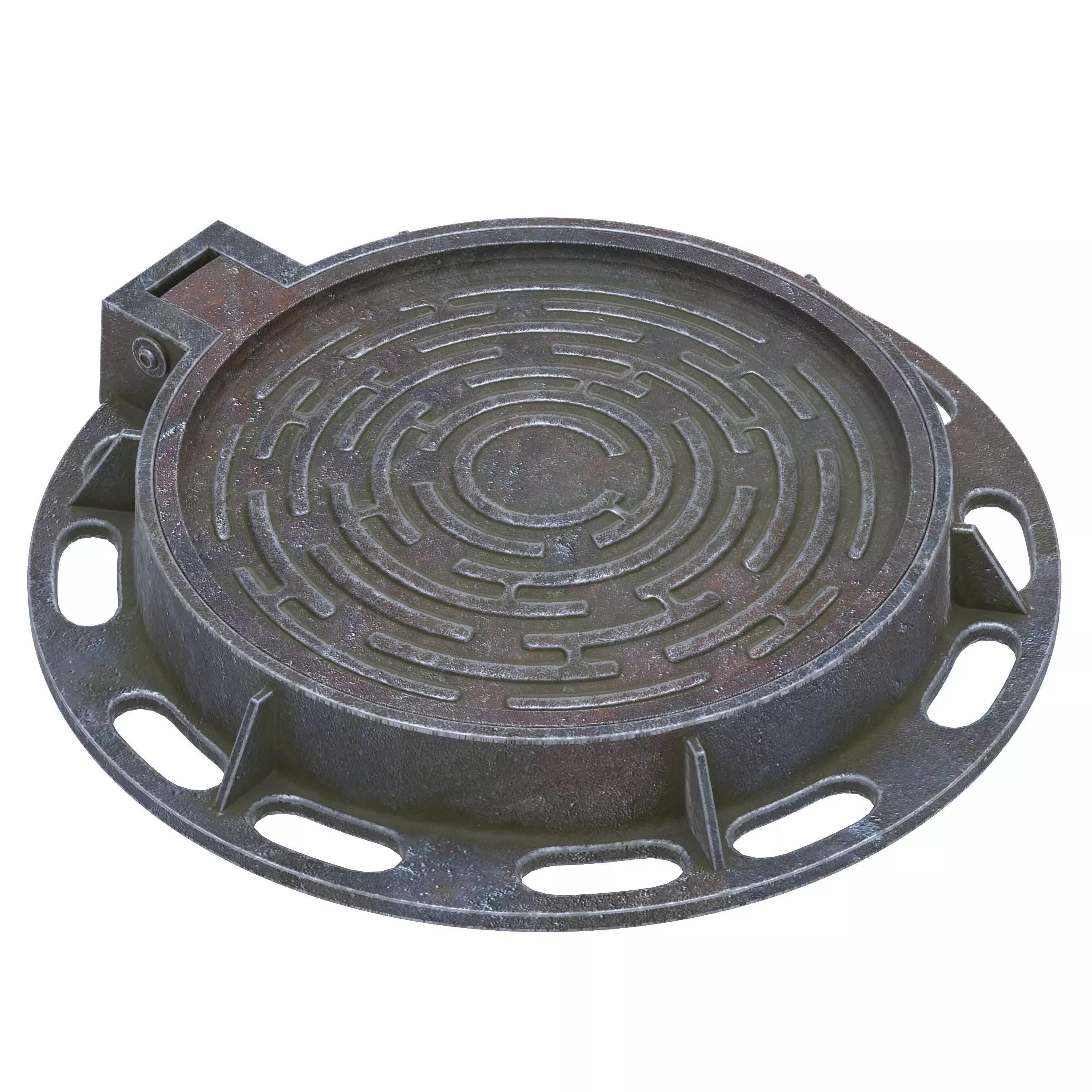 Sewer hatch Low-poly 3D model