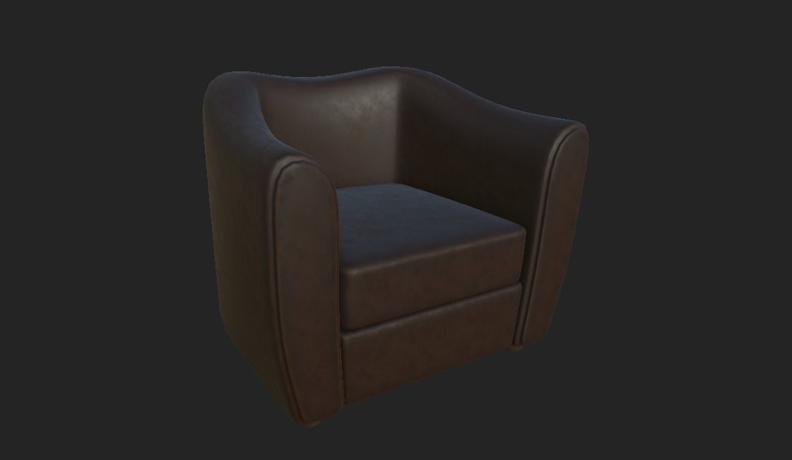 Arm chair Free low-poly 3D model_2