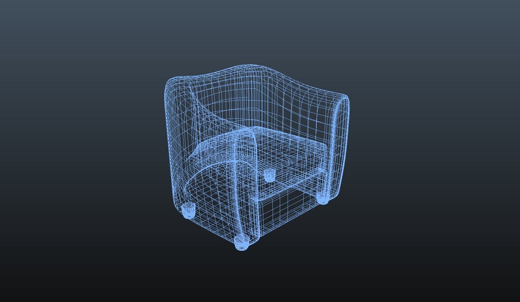 Arm chair Free low-poly 3D model_10