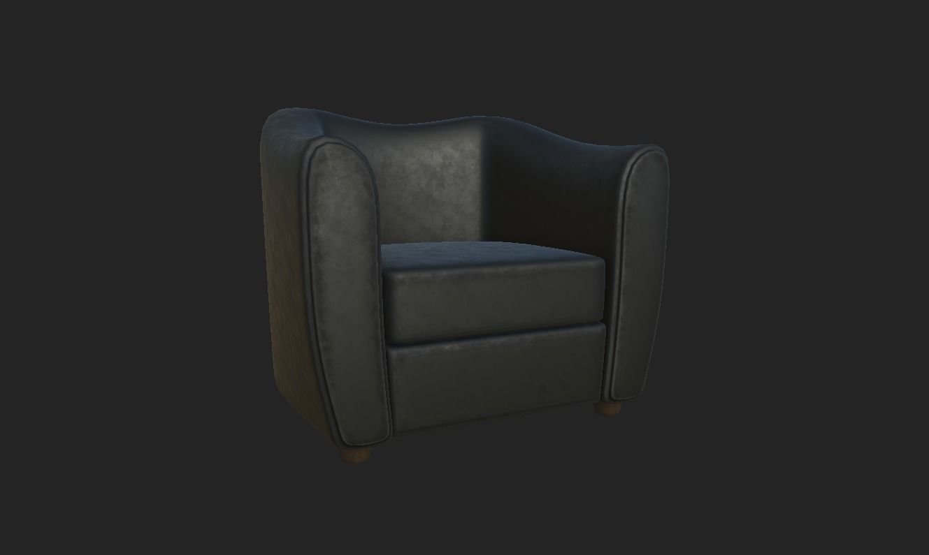 Arm chair Free low-poly 3D model_3