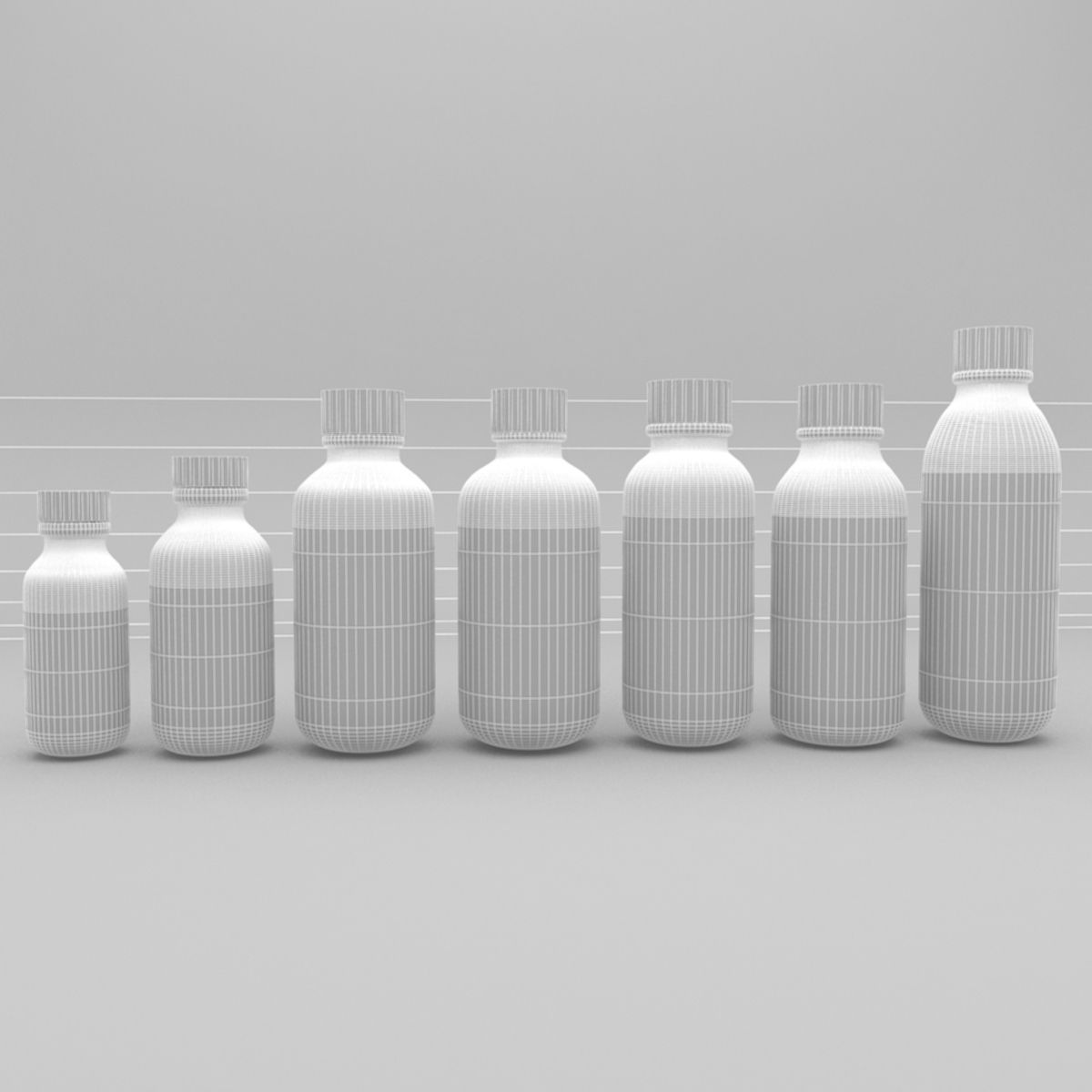 Medical bottles 3D model_1