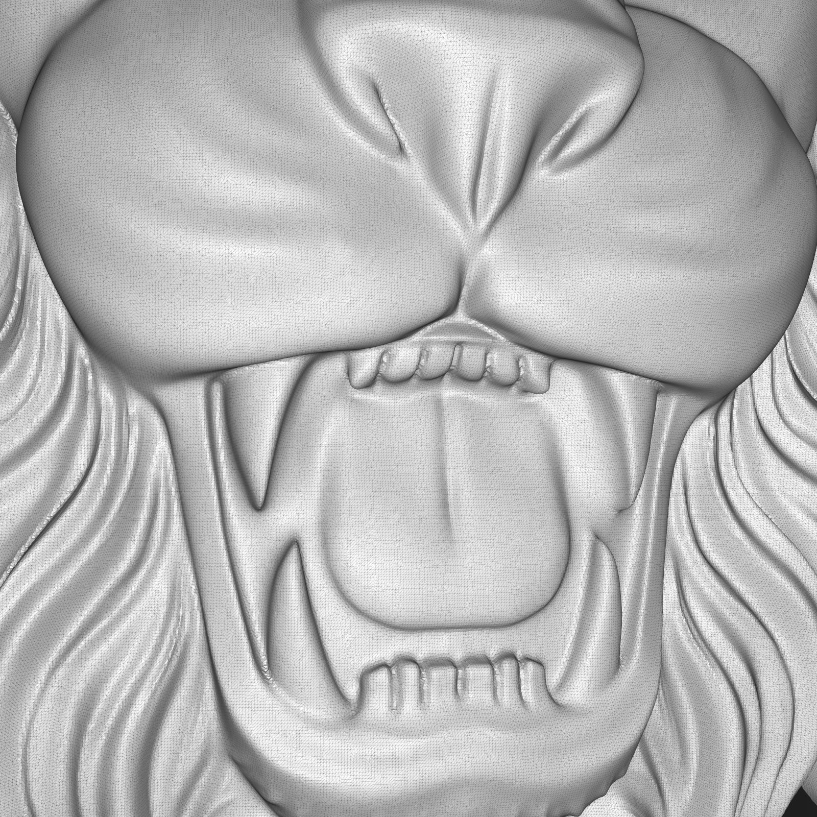 Lion face bas relief 3D print model_13
