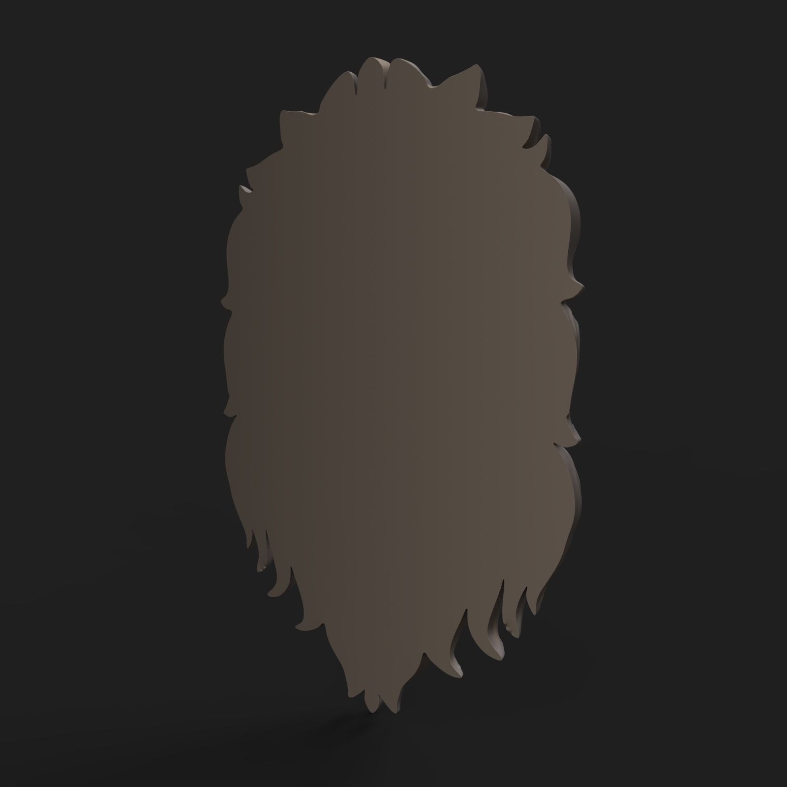 Lion face bas relief 3D print model_7