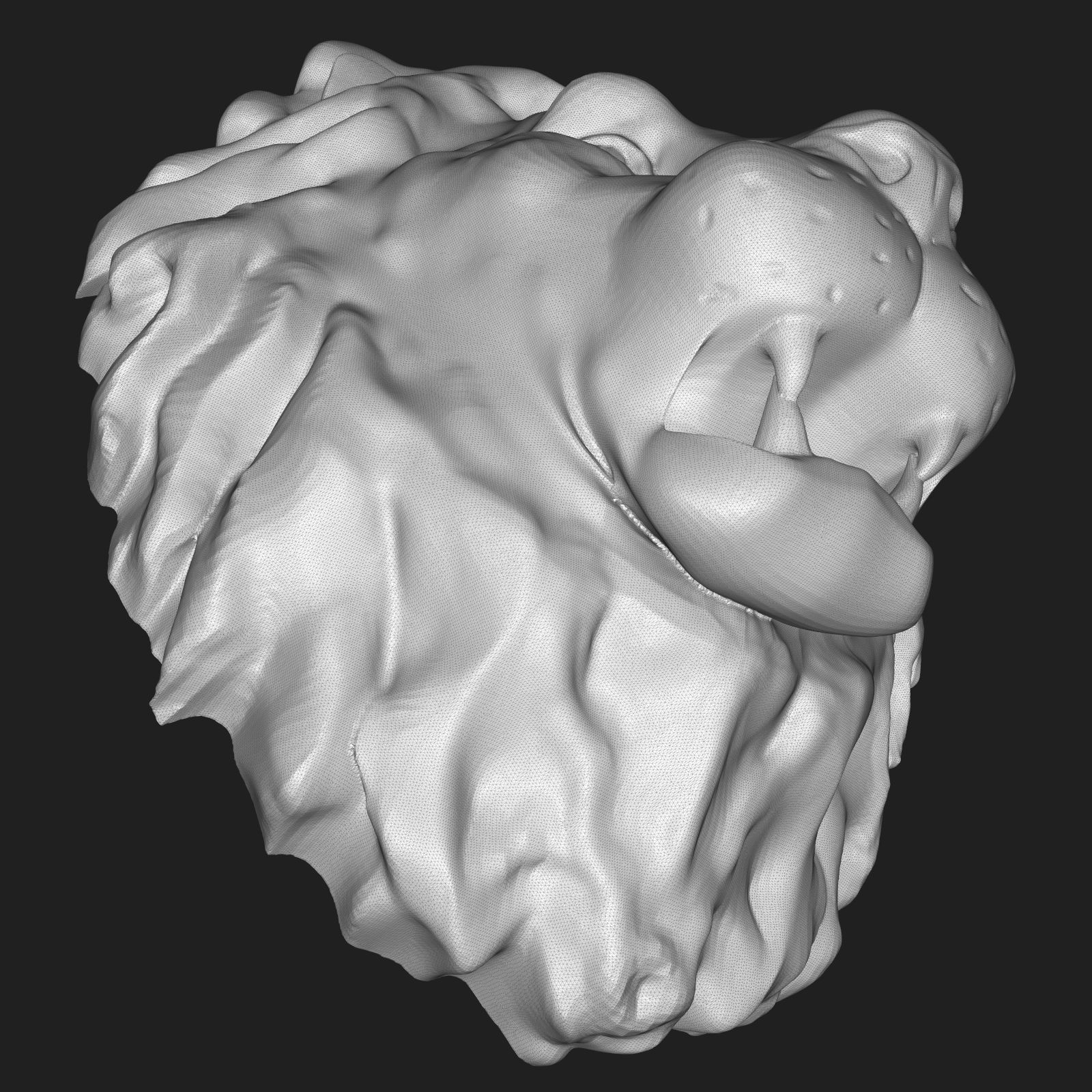 Lion head sculpture 3D print model_9