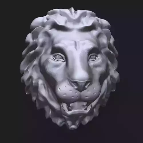 Lion head sculpture