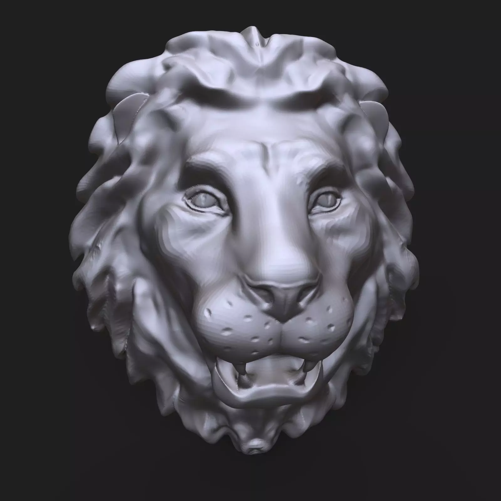 Lion head sculpture 3D print model_0
