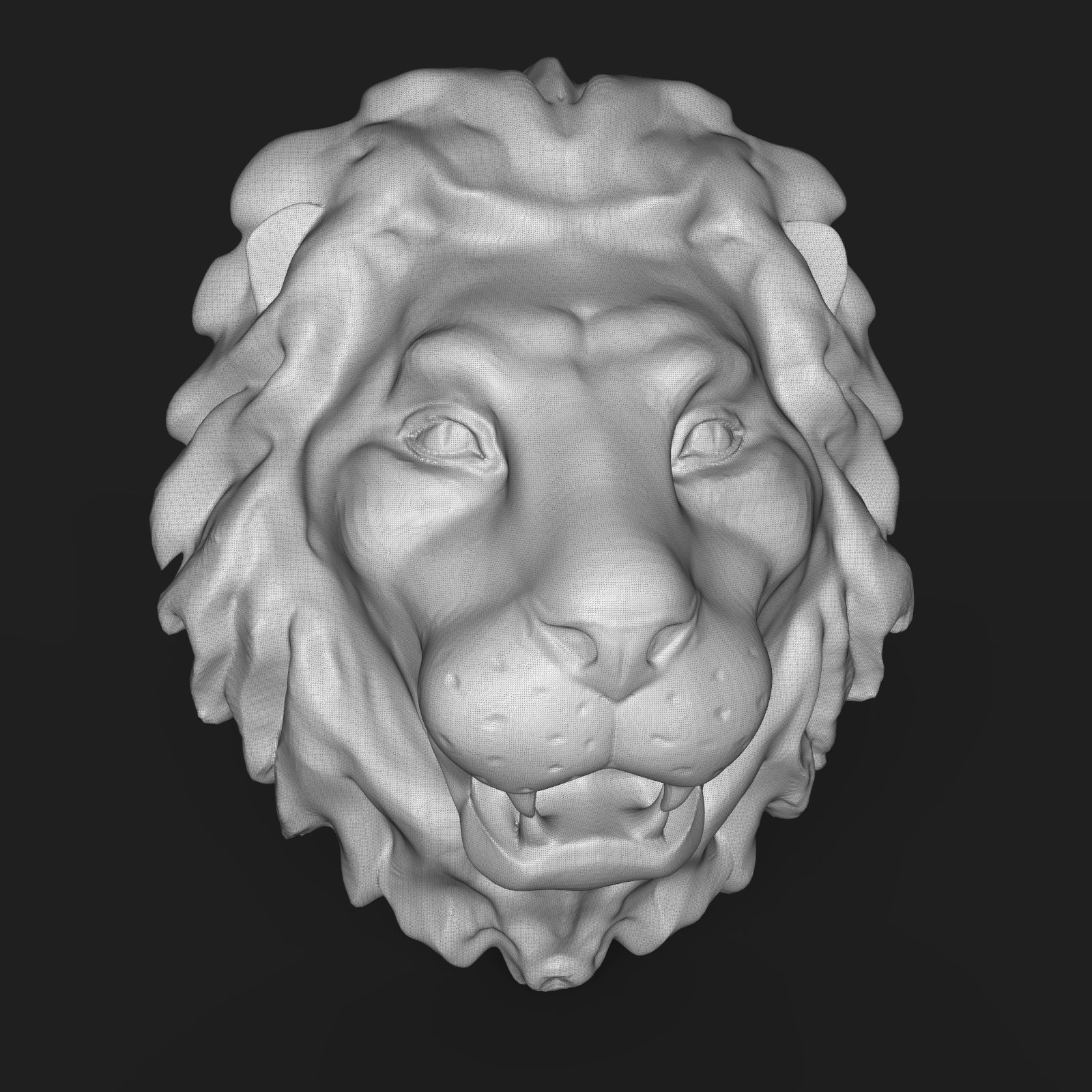 Lion head sculpture 3D print model_6