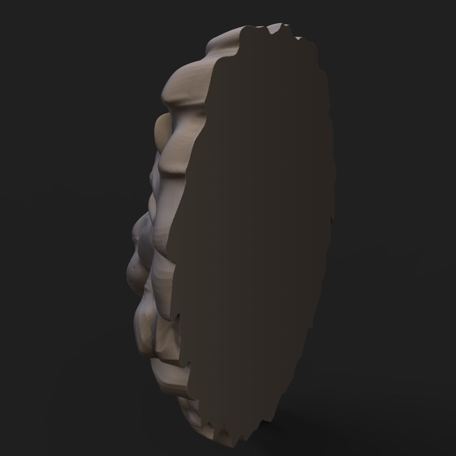 Lion head sculpture 3D print model_5