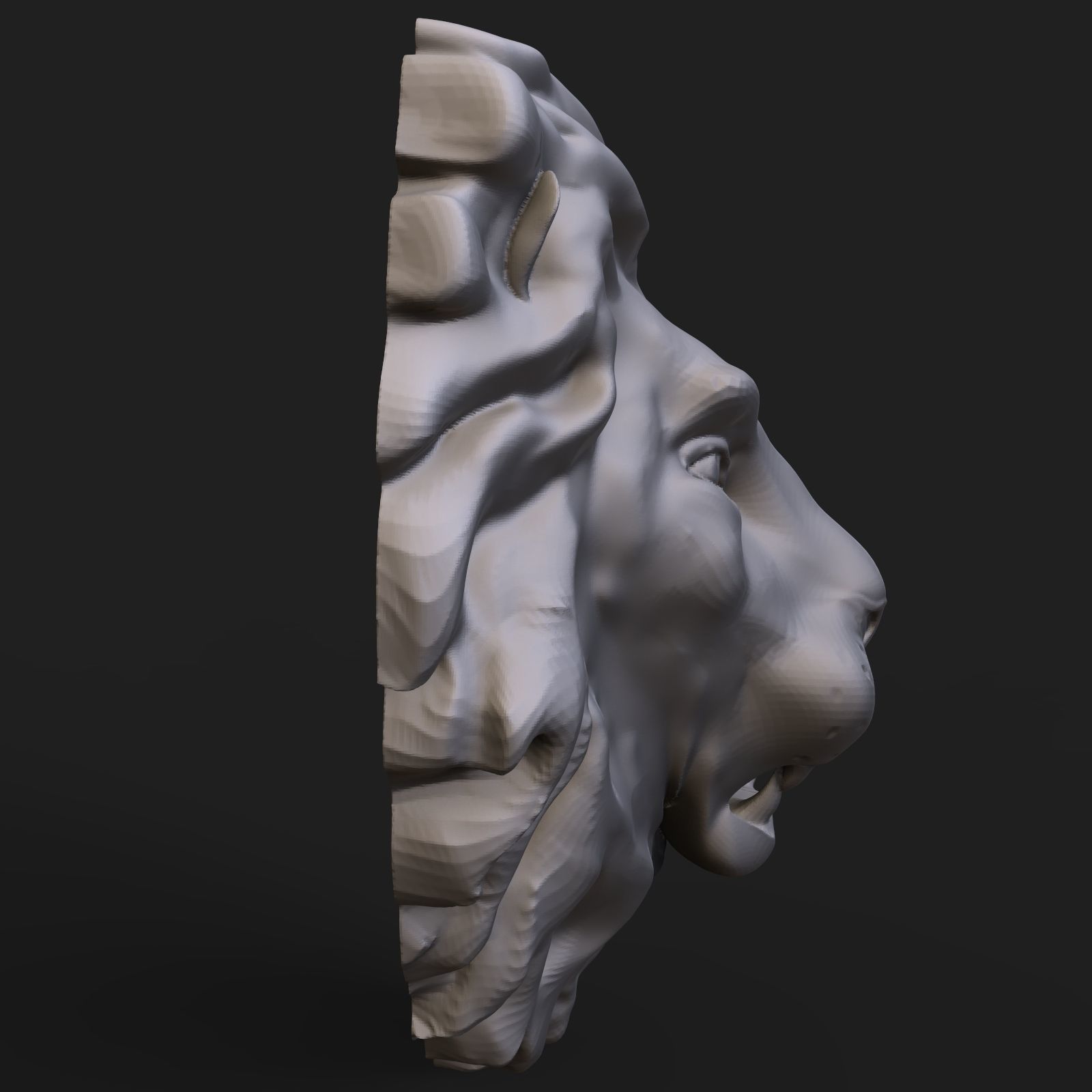 Lion head sculpture 3D print model_2