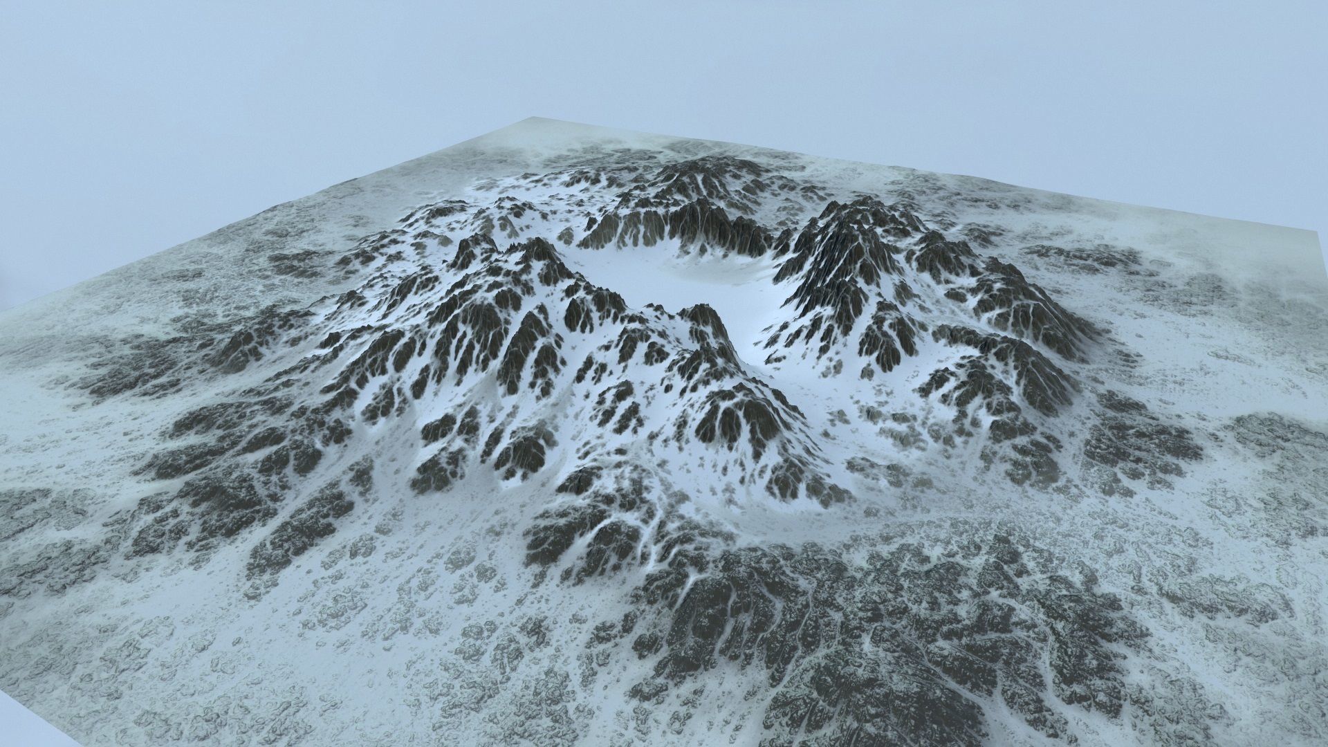 snow volcano Low-poly 3D model_10