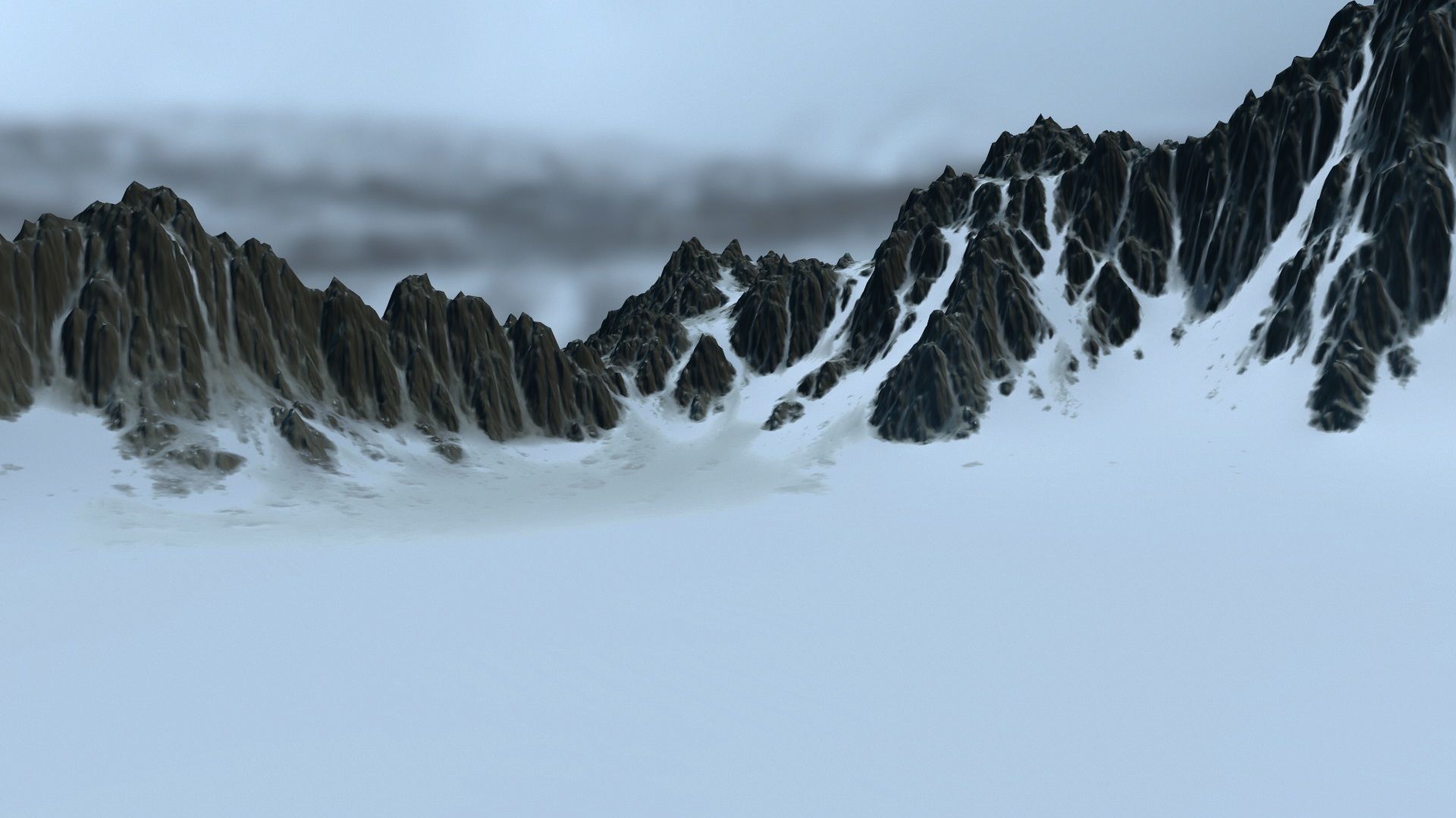 snow volcano Low-poly 3D model_3