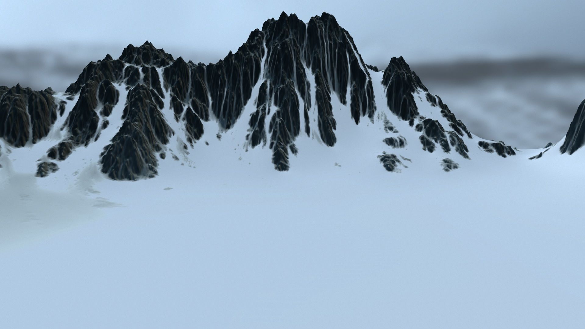 snow volcano Low-poly 3D model_7