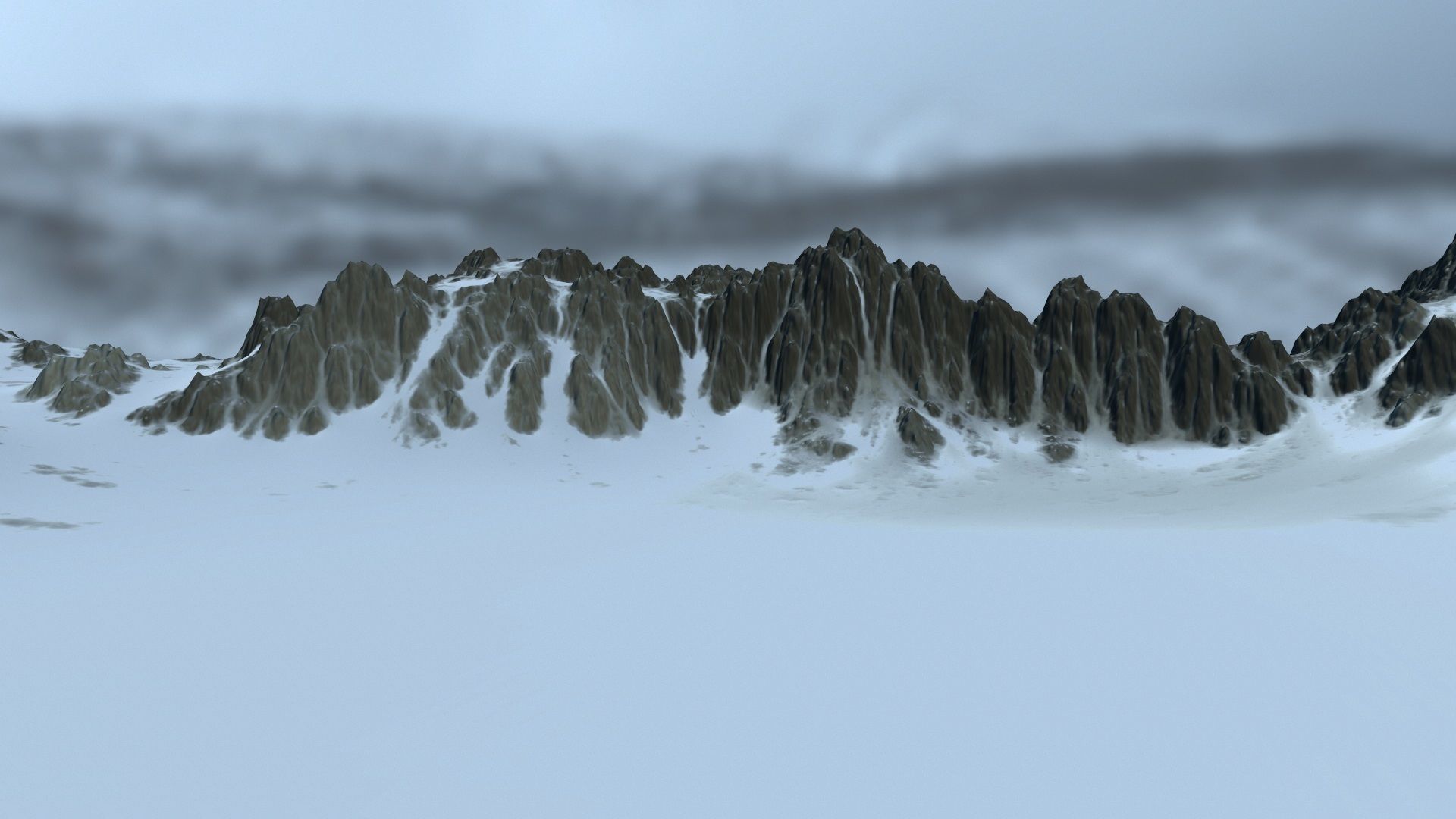 snow volcano Low-poly 3D model_2