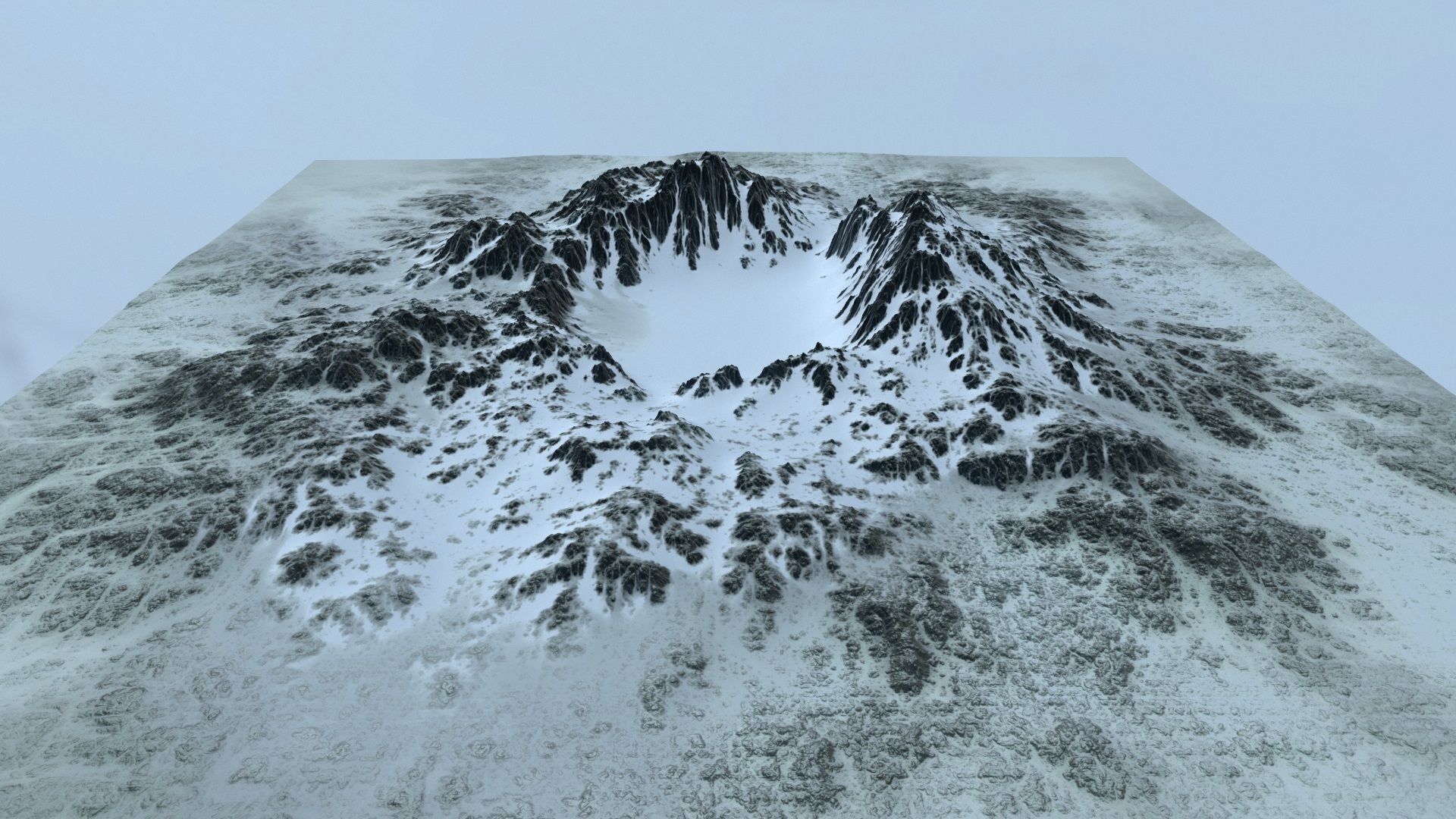 snow volcano Low-poly 3D model_8
