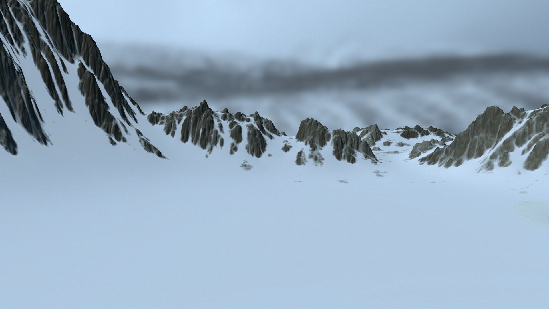 snow volcano Low-poly 3D model_6