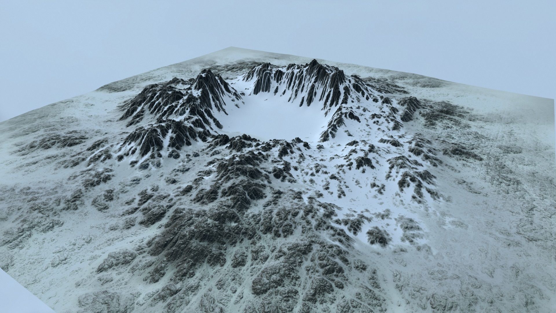 snow volcano Low-poly 3D model_11