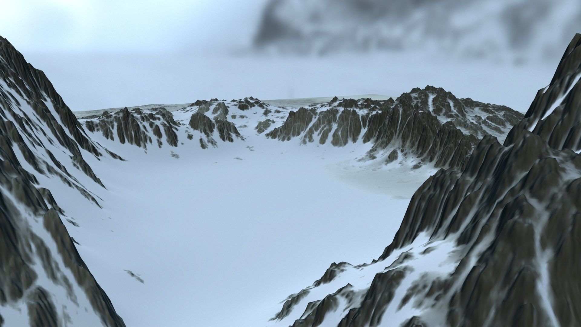 snow volcano Low-poly 3D model_19